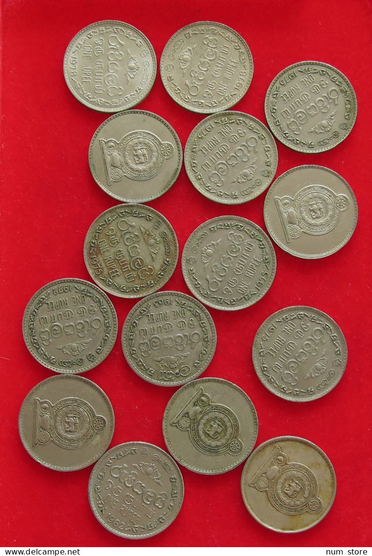 COLLECTION LOT CEYLON SRI LANKA RUPEE 15PC 108G #xx40 1880 - Sri Lanka (Ceylon)