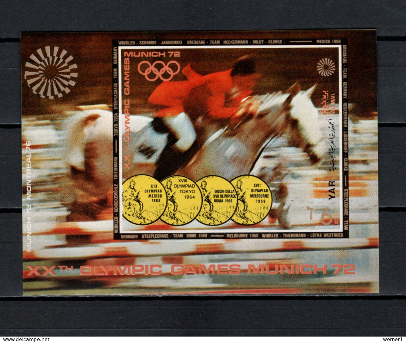 Yemen Arab Republic 1971 Olympic Games Munich, Equestrian S/s MNH - Verano 1972: Munich