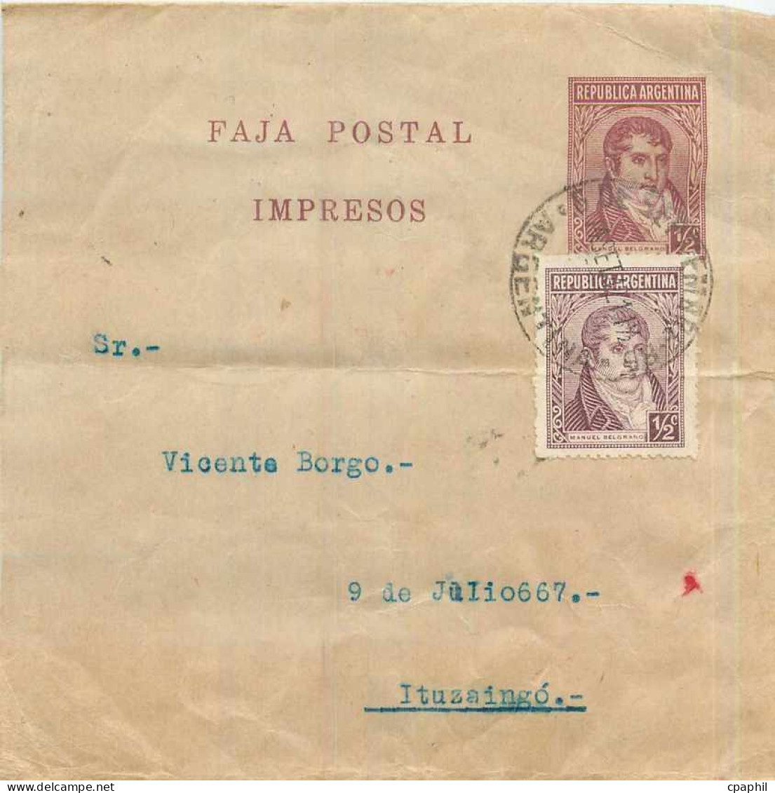 Entier Postal Stationary Argentina  Bande De Journal - Entiers Postaux