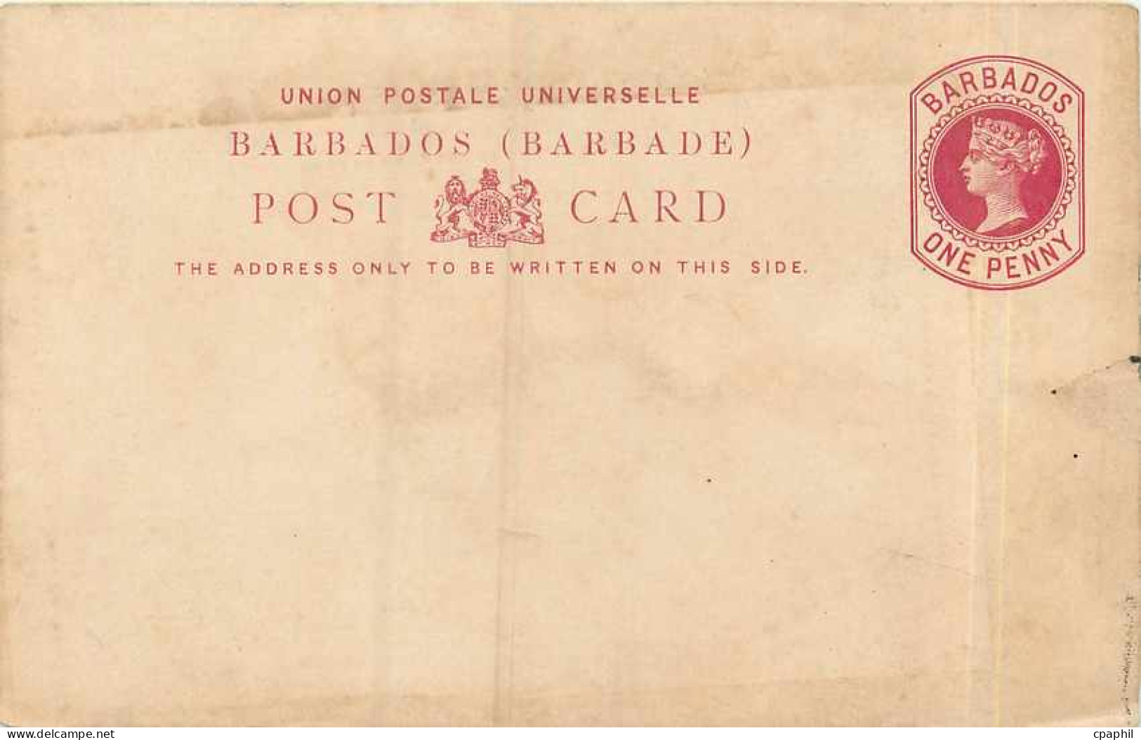 Entier Postal Stationary Barbados Barbade 1p - Barbados (...-1966)