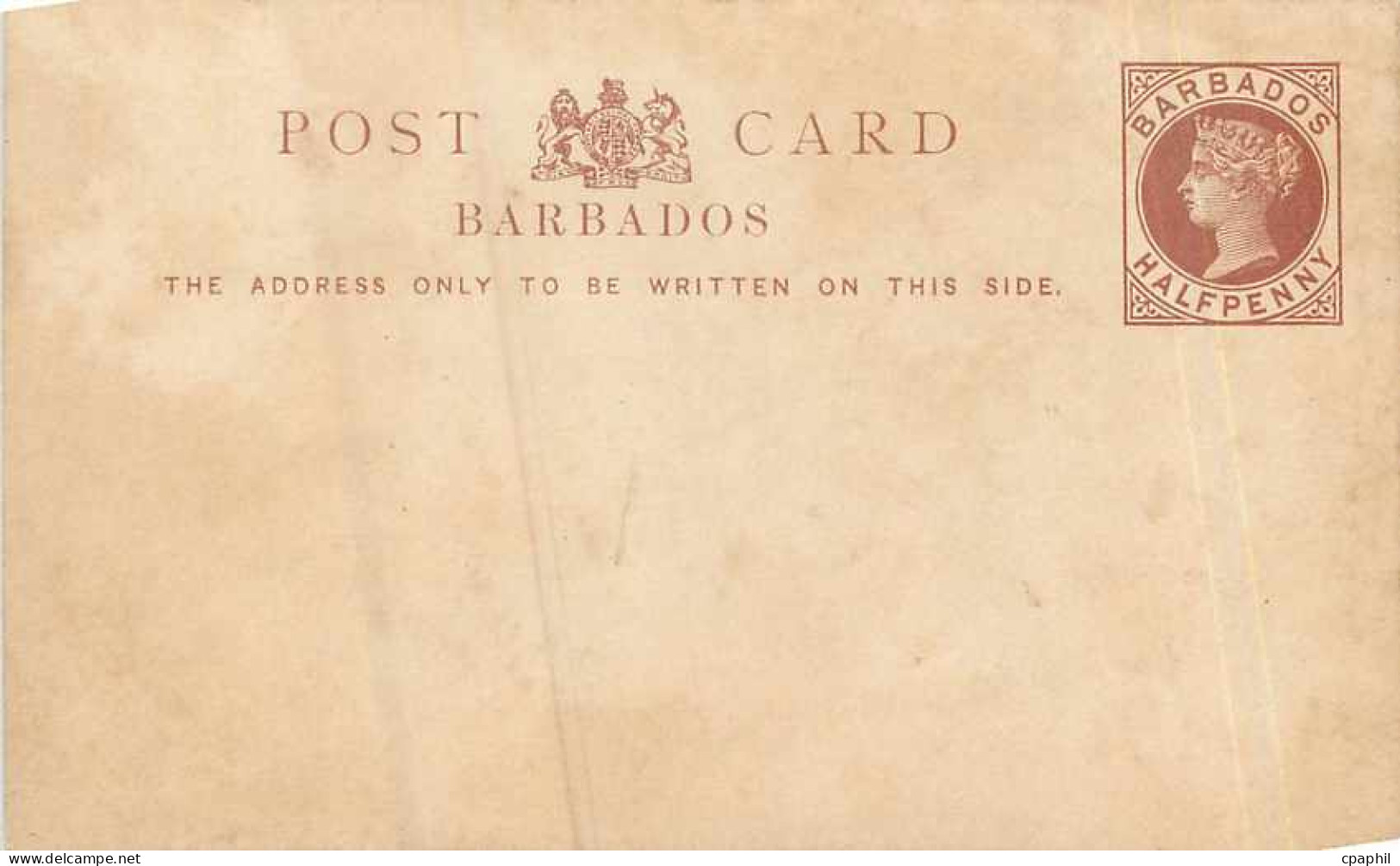 Entier Postal Stationary Barbados Barbade 1/2p - Barbados (...-1966)