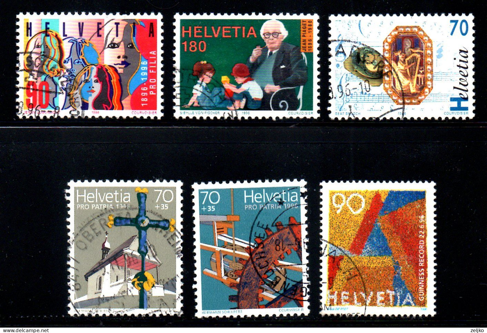 Switzerland, Used, 1996, Michel 1574, 1575, 1577, 1578, 1584, 1585, Lot - Oblitérés