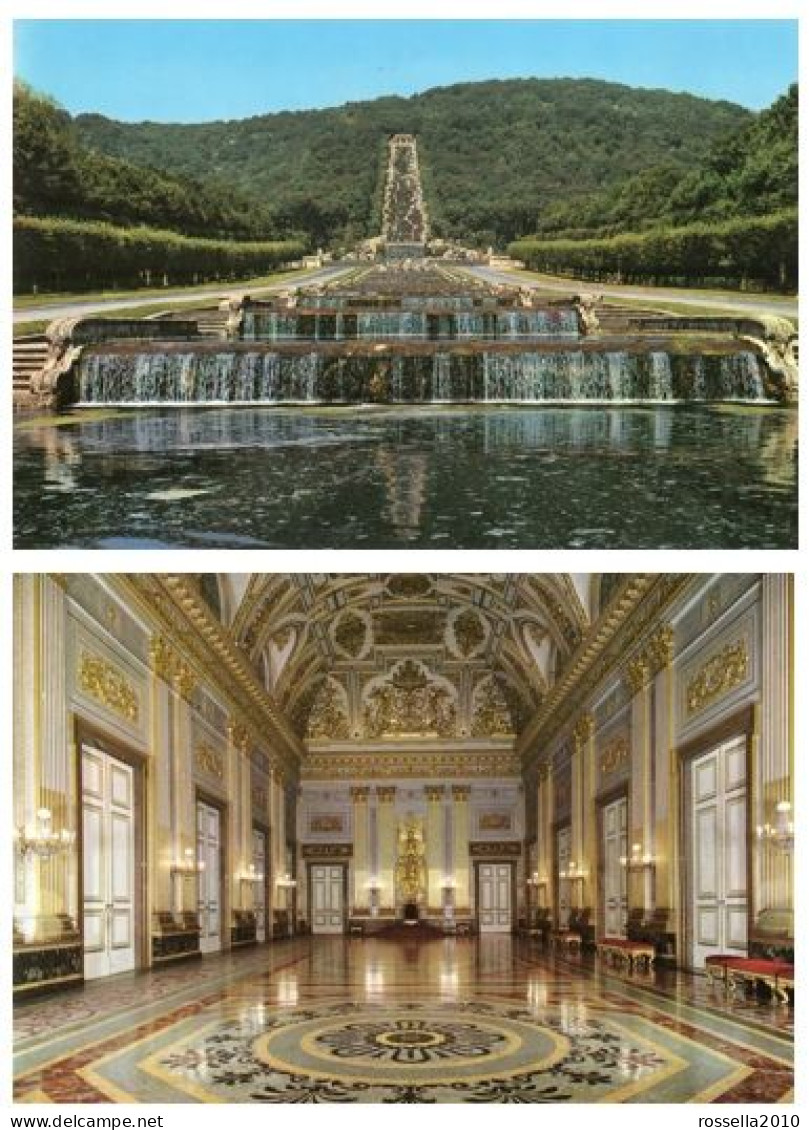 LOTTO 2 CARTOLINE ITALIA CASERTA REGGIA PALAZZO REALE SALA TRONO E PARCO Italy Postcards Set ITALIEN Ansichtskarten - Caserta