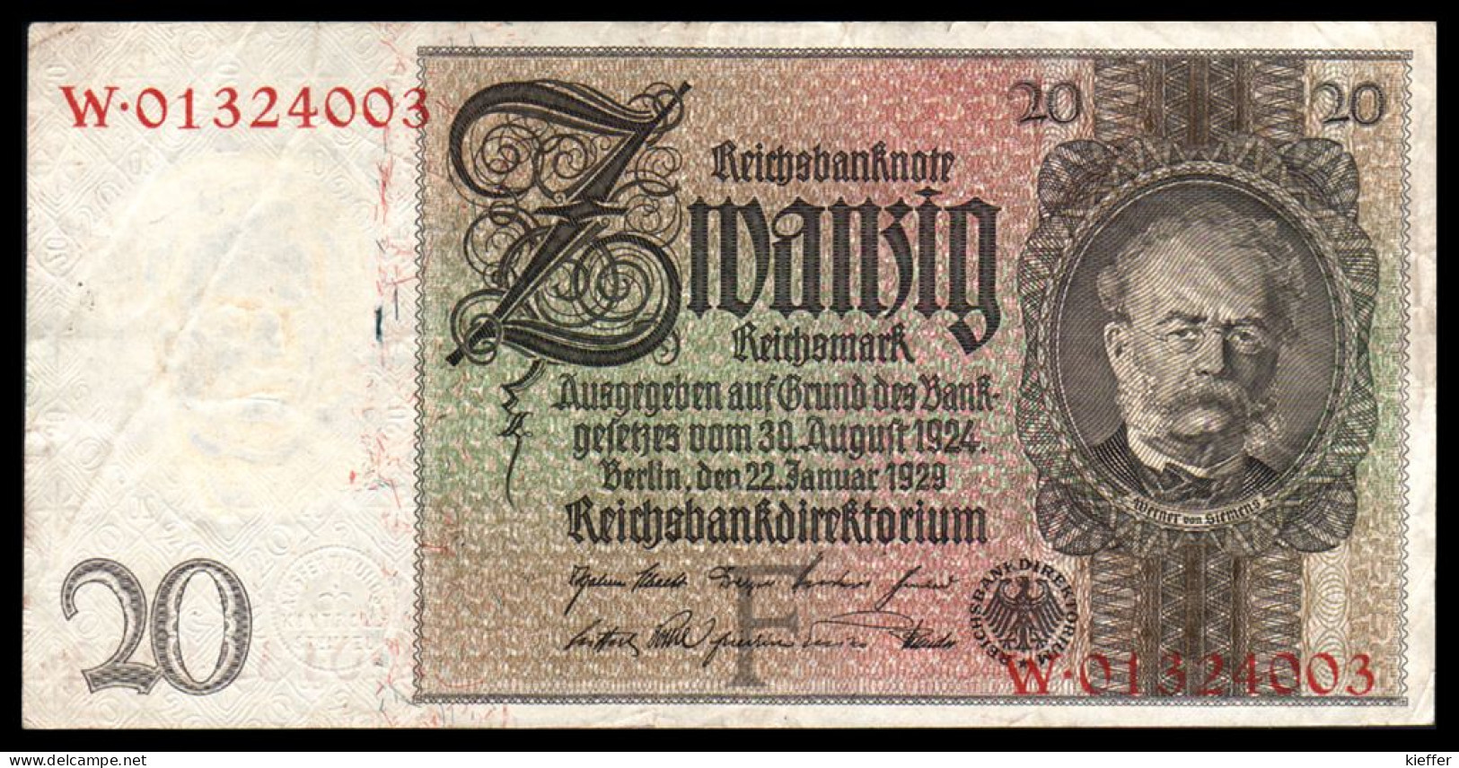 DEUTSCHLAND - ALLEMAGNE - 20 Mark - 1929 - P181a - XF / SUP - 20 Mark