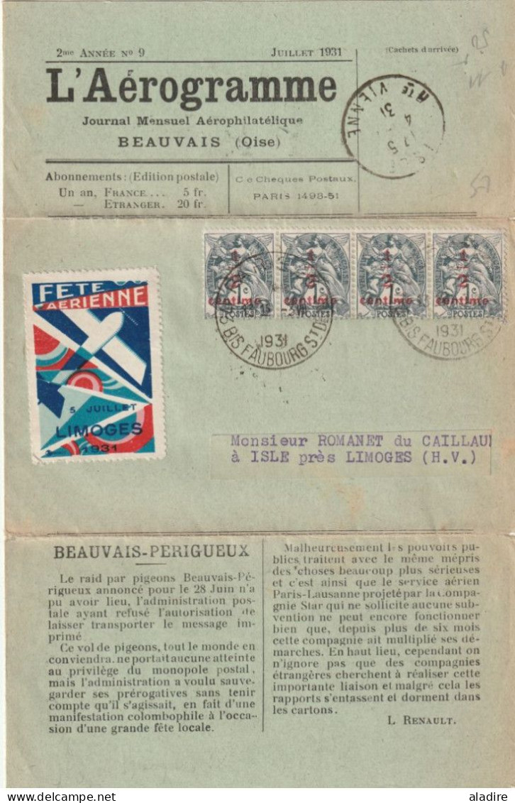 1930 / 1932 - Collection complète - L'AEROGRAMME - 15 numéros (avec le 7 bis) - Journal mensuel aérophilatélique