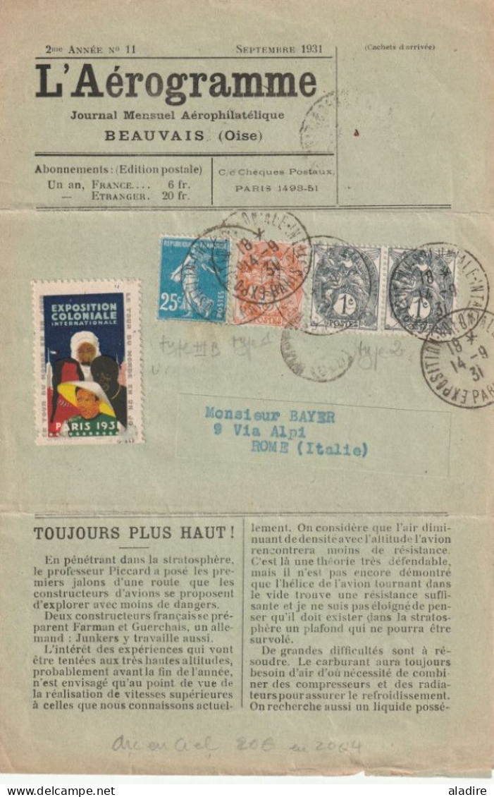 1930 / 1932 - Collection complète - L'AEROGRAMME - 15 numéros (avec le 7 bis) - Journal mensuel aérophilatélique