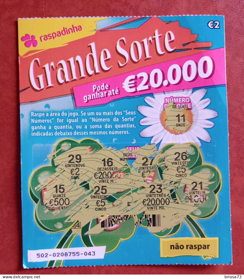 Loterie Instantanée Au Portugal. Grande Chance - Lottery Tickets