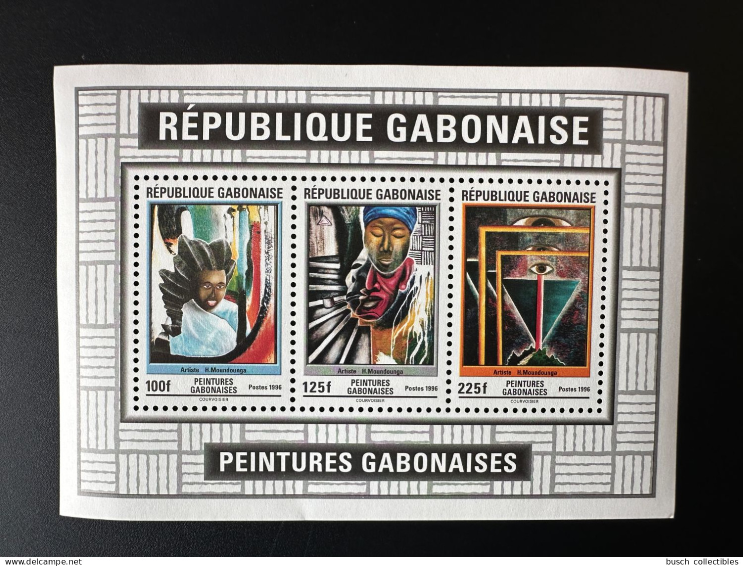 Gabon Gabun 1996 Mi. Bl. 87 Peintures Gabonaises Art Kunst H. Moudounga Paintings - Gabón (1960-...)