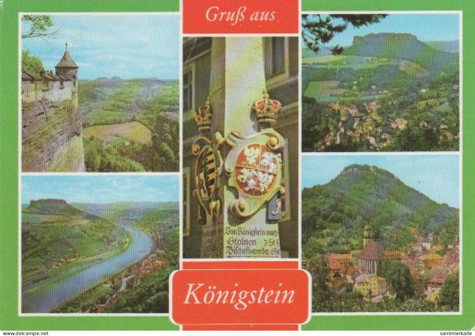 3315 - Königstein - Blick Vom Königstein, Blick Auf Elbe Und Lilienstein, Postmeilensäule - Koenigstein (Saechs. Schw.)