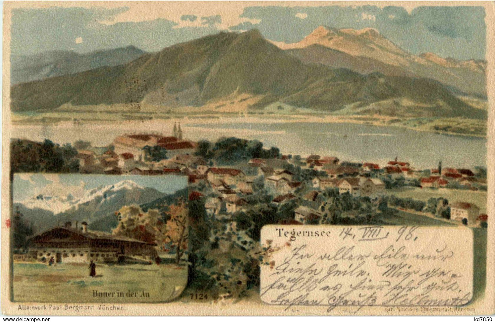 Tegernsee - Bauer In Der Au - Litho - Tegernsee