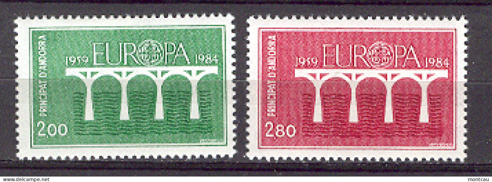 Andorra -Franc 1984 Europa. Y=329-30 E=350-51 - Unused Stamps
