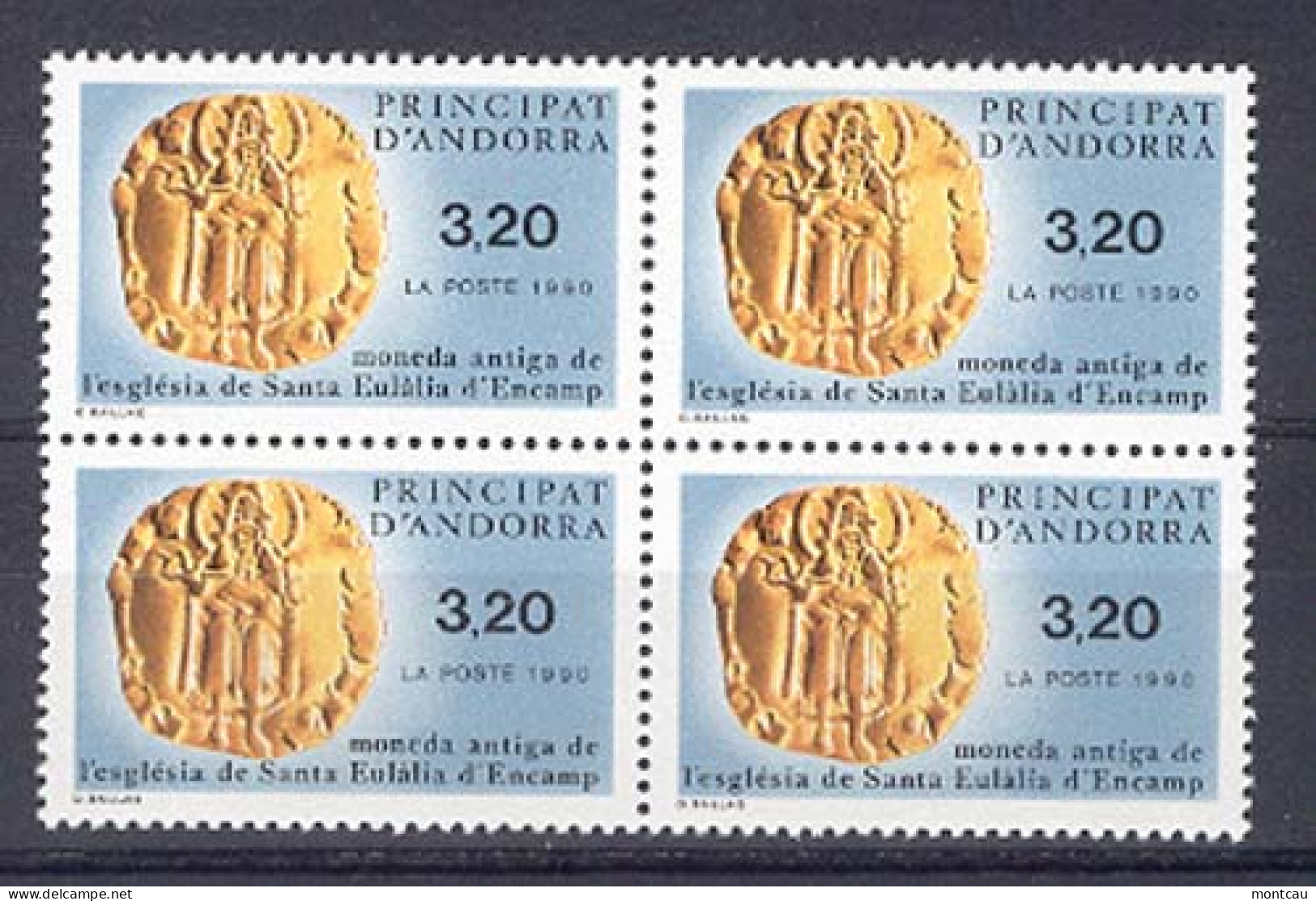 Andorra -Franc 1990 - Moneda Antigua Y=397 E=420 Bloque - Nuevos