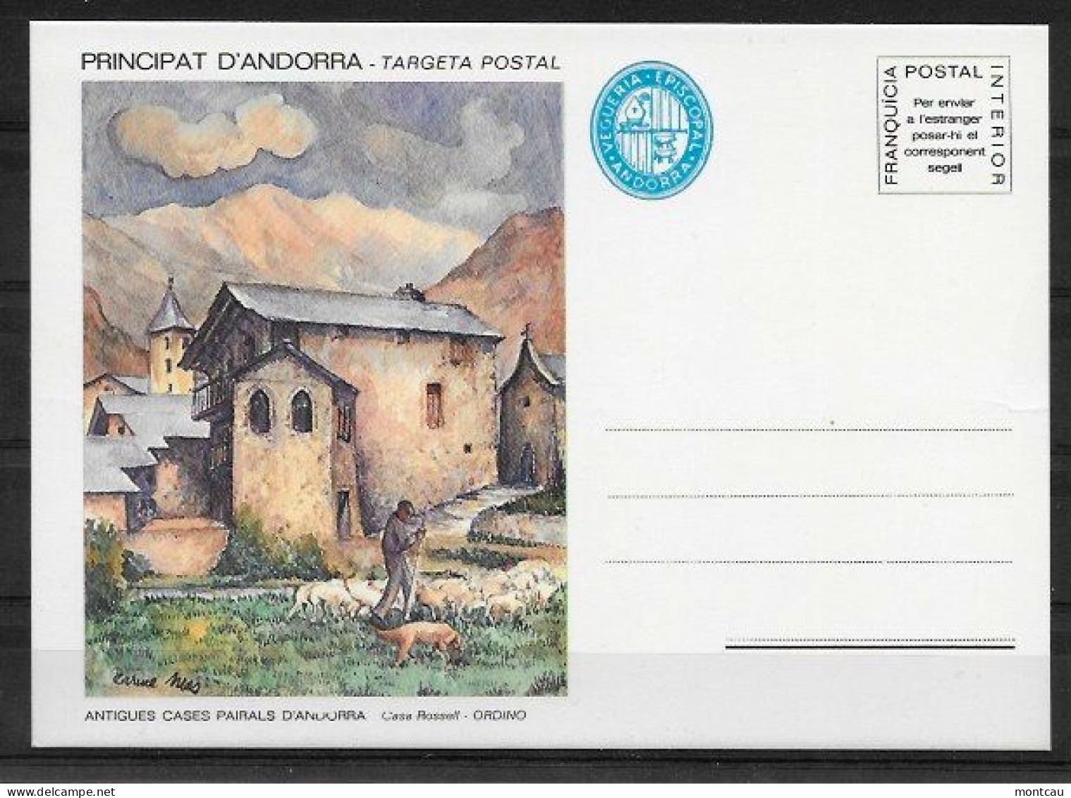 Andorra - Franquicia Postal - Ordino - Viguerie Episcopale