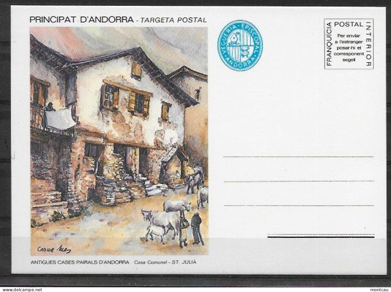 Andorra - Franquicia Postal - St. Julià - Vegueria Episcopal