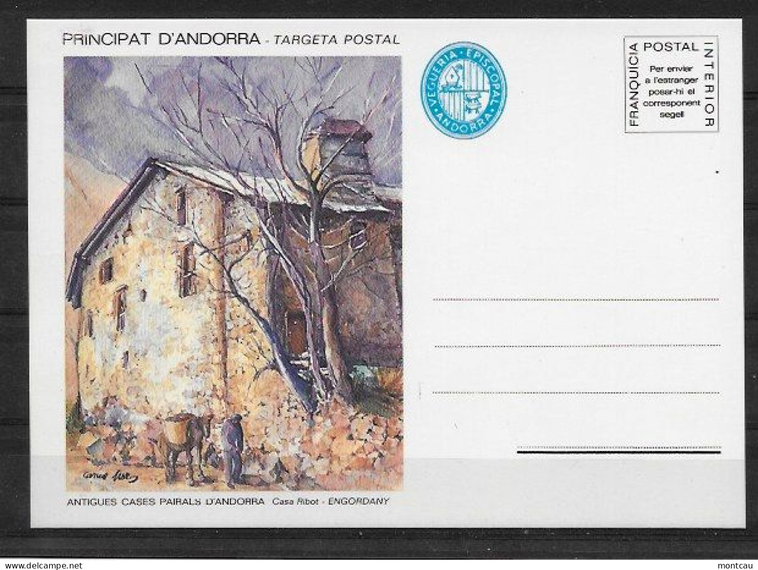 Andorra - Franquicia Postal -Engordany - Viguerie Episcopale
