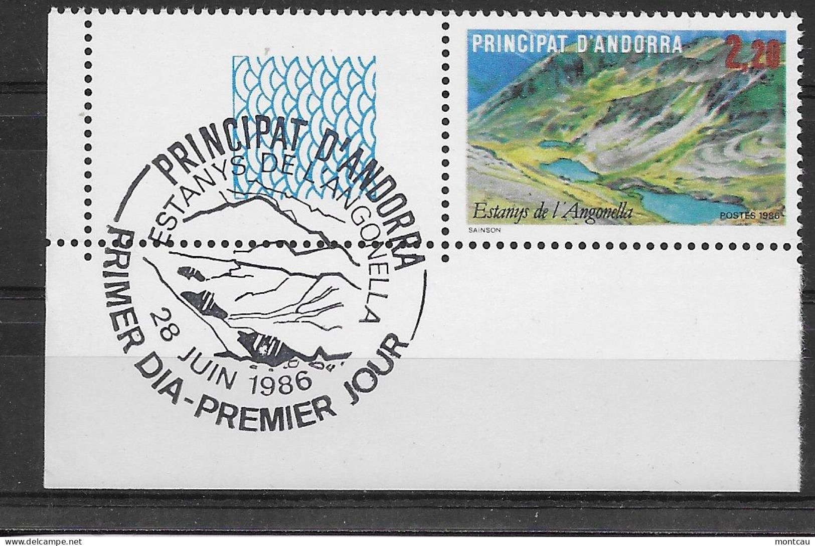 Andorra -Franc 1986 Lago De Angonella Y=351 E=372 (FDC) - Unused Stamps