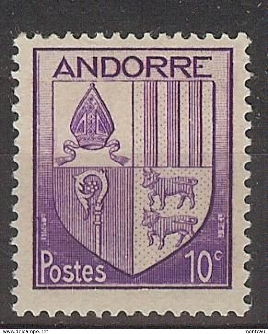 Andorra -Franc 1944-46 Escudo 10 Cts  Ed=95 (*) - Unused Stamps