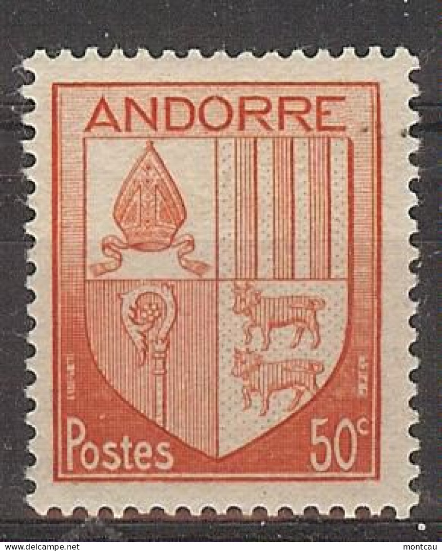 Andorra -Franc 1944-46 Escudo 50 Cts  Ed=98 (**) - Ongebruikt