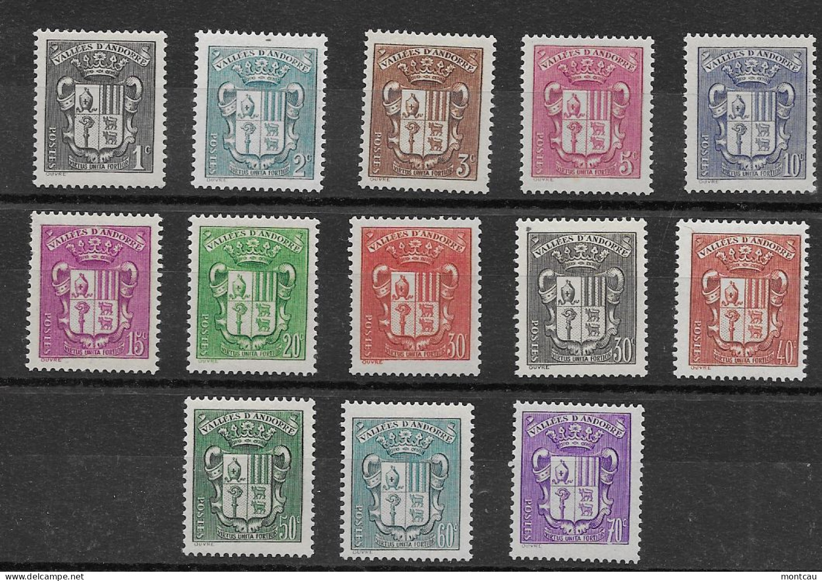 Andorra -Franc 1937-43 Escudo. Ed 49:57 Parc MH (*) - Nuovi