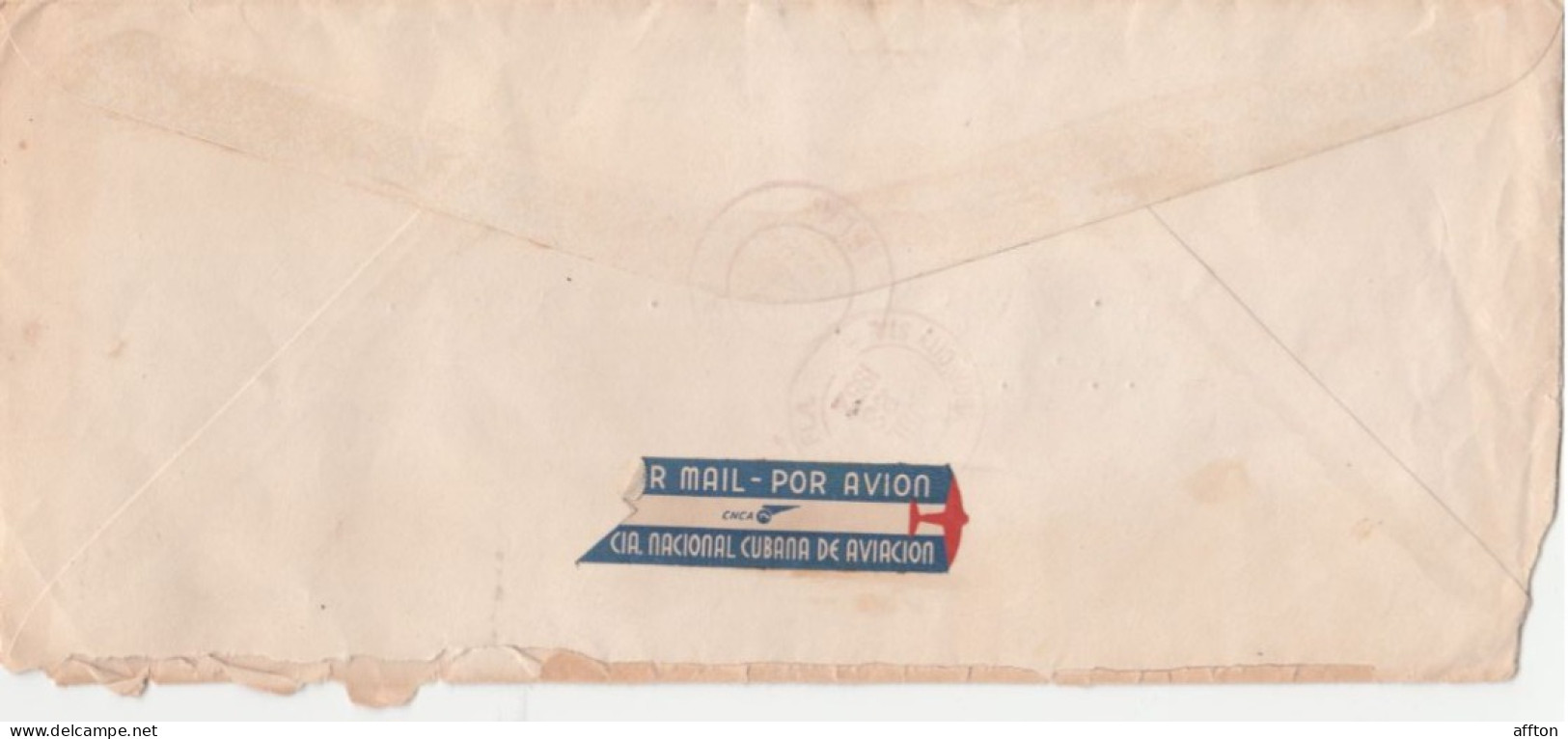 Cuba 1952 Registered Cover Mailed - Brieven En Documenten