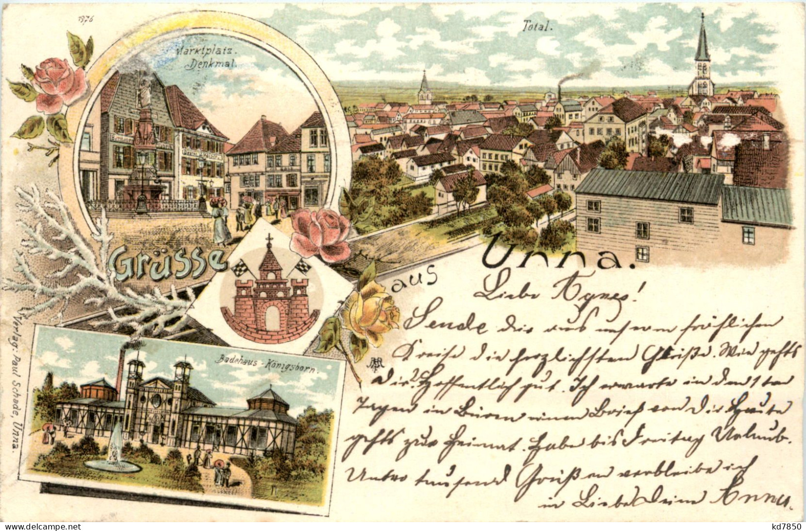 Gruss Aus Unna - Litho - Unna