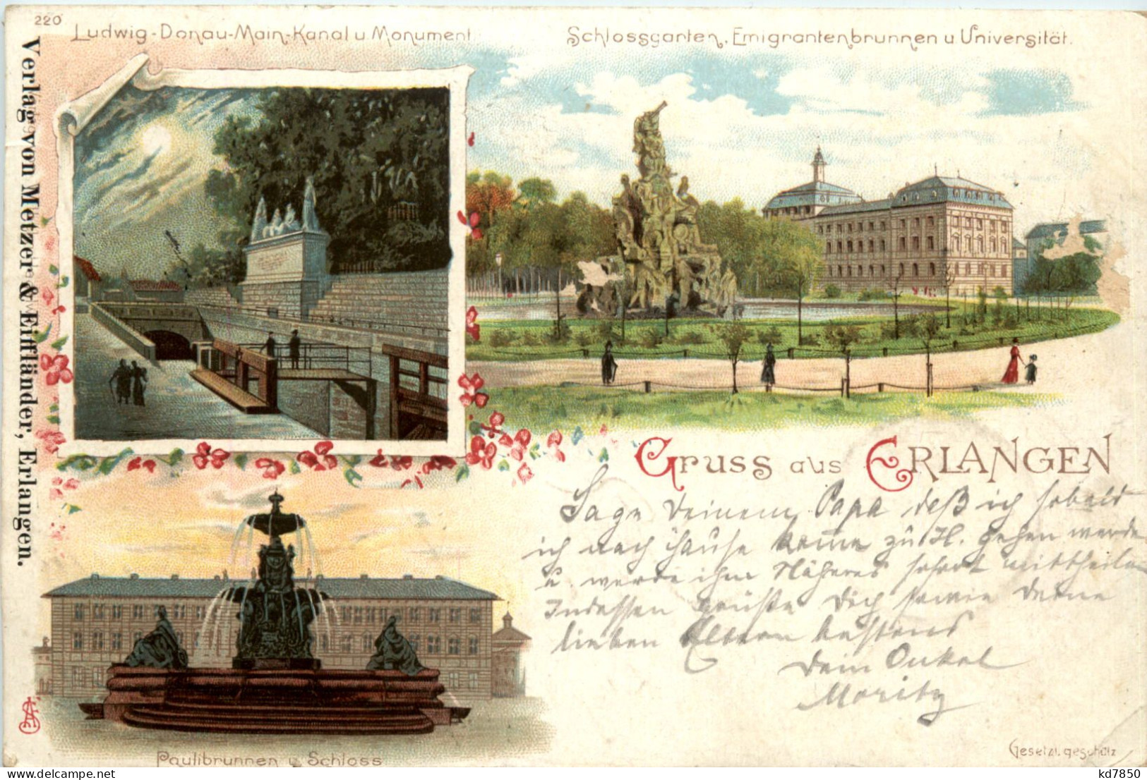 Gruss Aus Erlangen - Litho - Erlangen