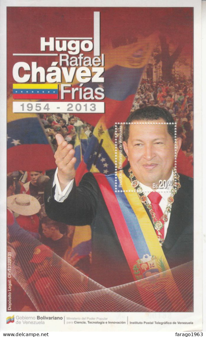 2013 Venezuela President Hugo Chavez Flags Souvenir Sheet MNH - Venezuela