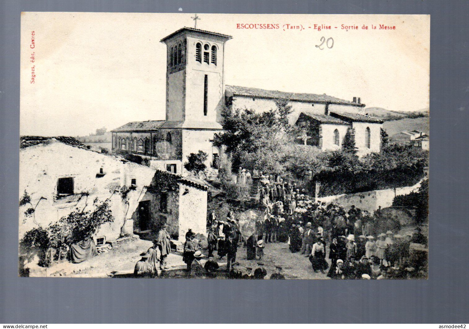 ESCOUSSENS EGLISE  SORTIE DE MESSE - Labruguière