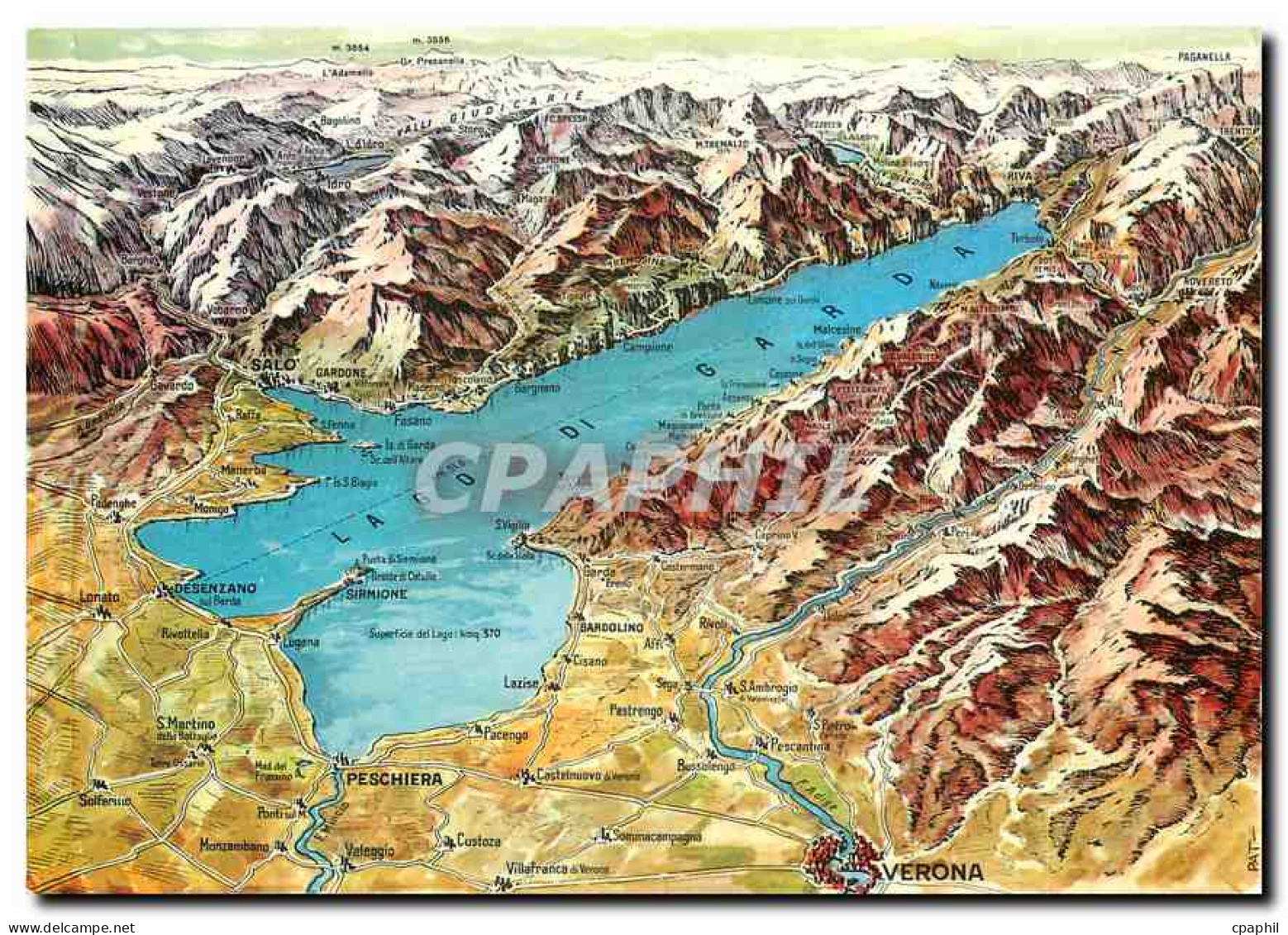 CPM Carte Geographique Du Lac De Garde - Maps