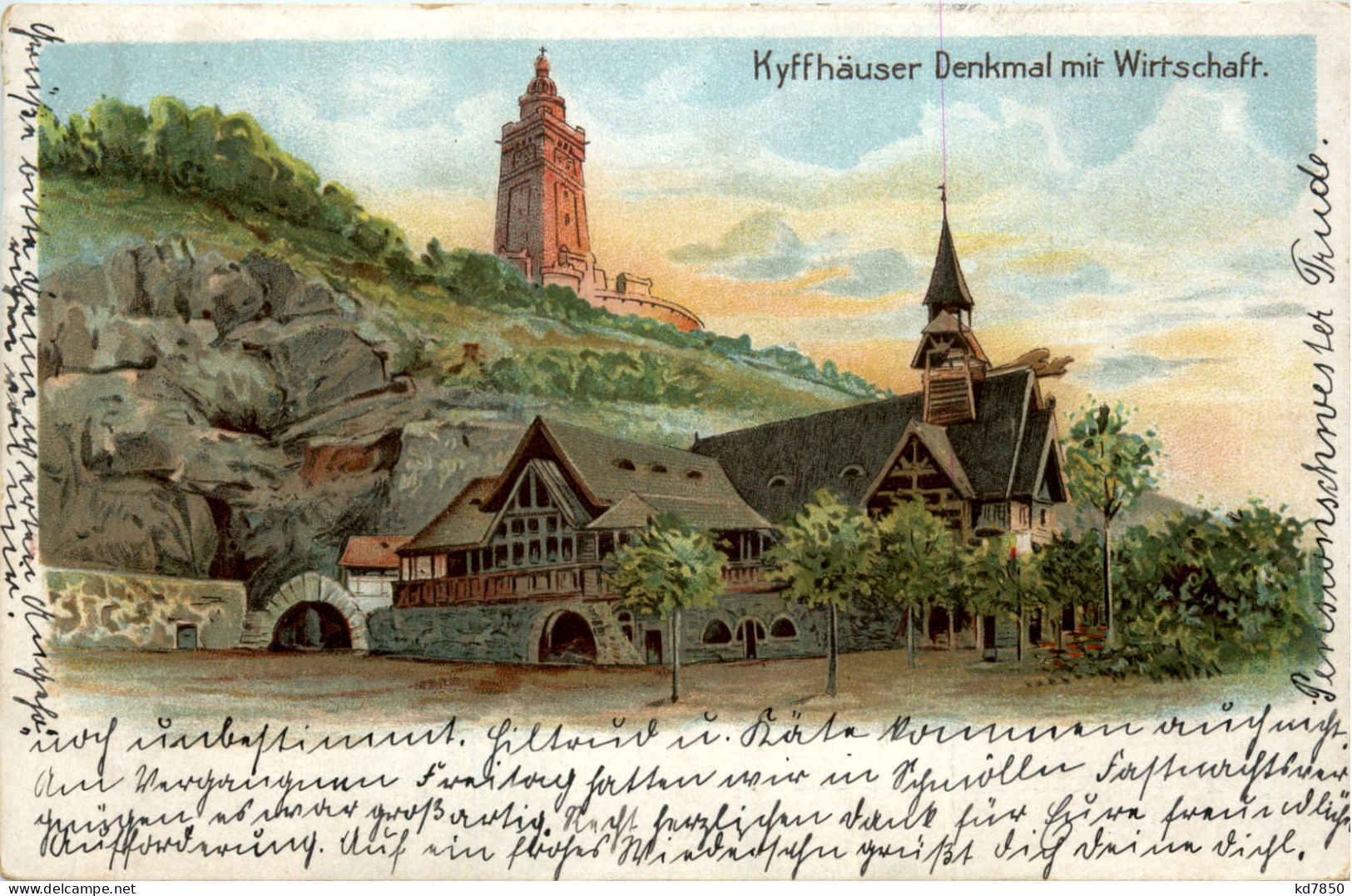 Kyffhäuser Denkmal Mit Wirtschaft - Litho - Kyffhaeuser