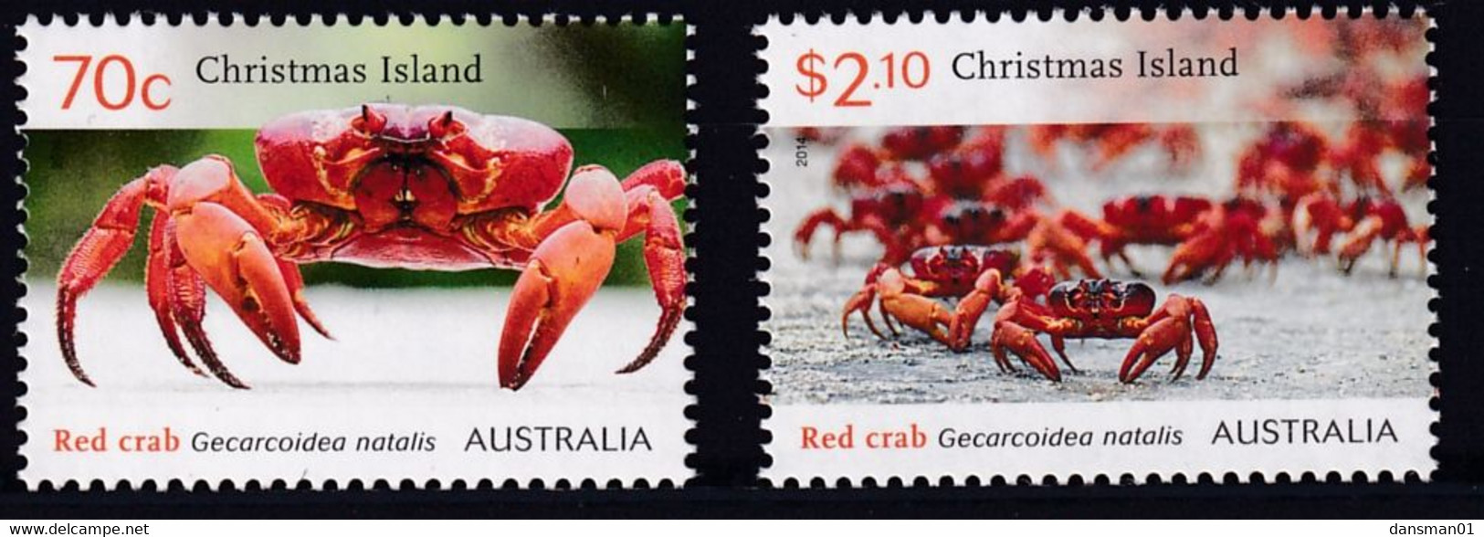 Christmas Island 2014 Red Crabs Sc 530-31 Mint Never Hinged - Christmas Island