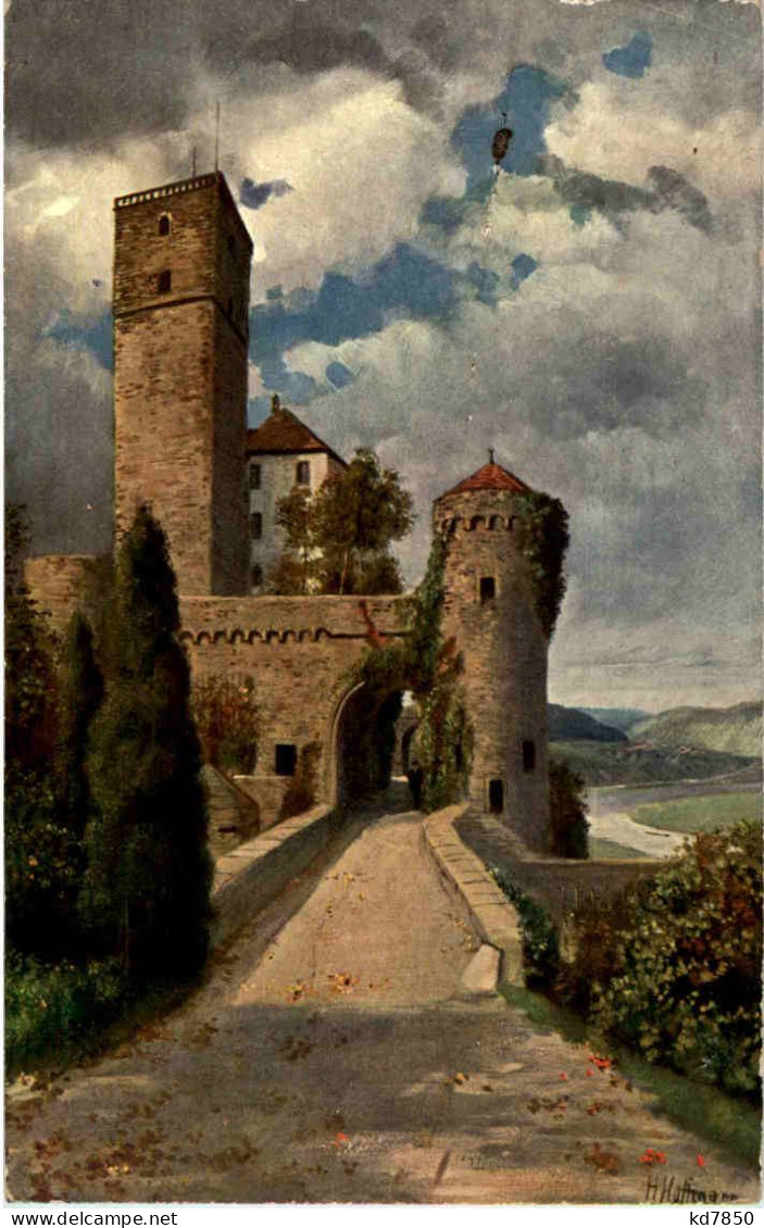 Schloss Guttenberg Am Neckar - Künstler H. Hoffmann - Mosbach