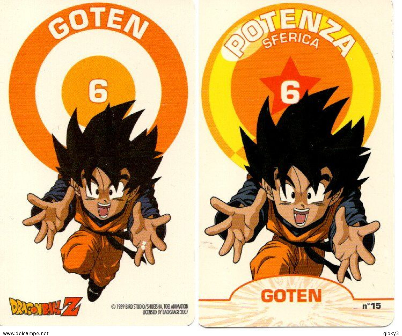 CARTA DRAGONBALL Z GOTEN POTENZA SFERICA N. 15 1989 - Dragonball Z