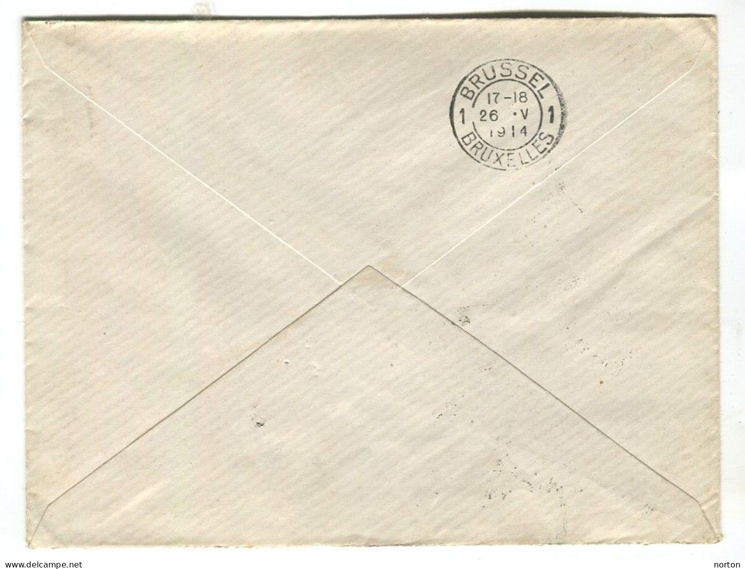 Congo Kambove Oblit. Keach 1.1-DMtY Sur C.O.B. 57 Sur Lettre Vers Bruxelles  Le 08/04/1914 - Cartas & Documentos