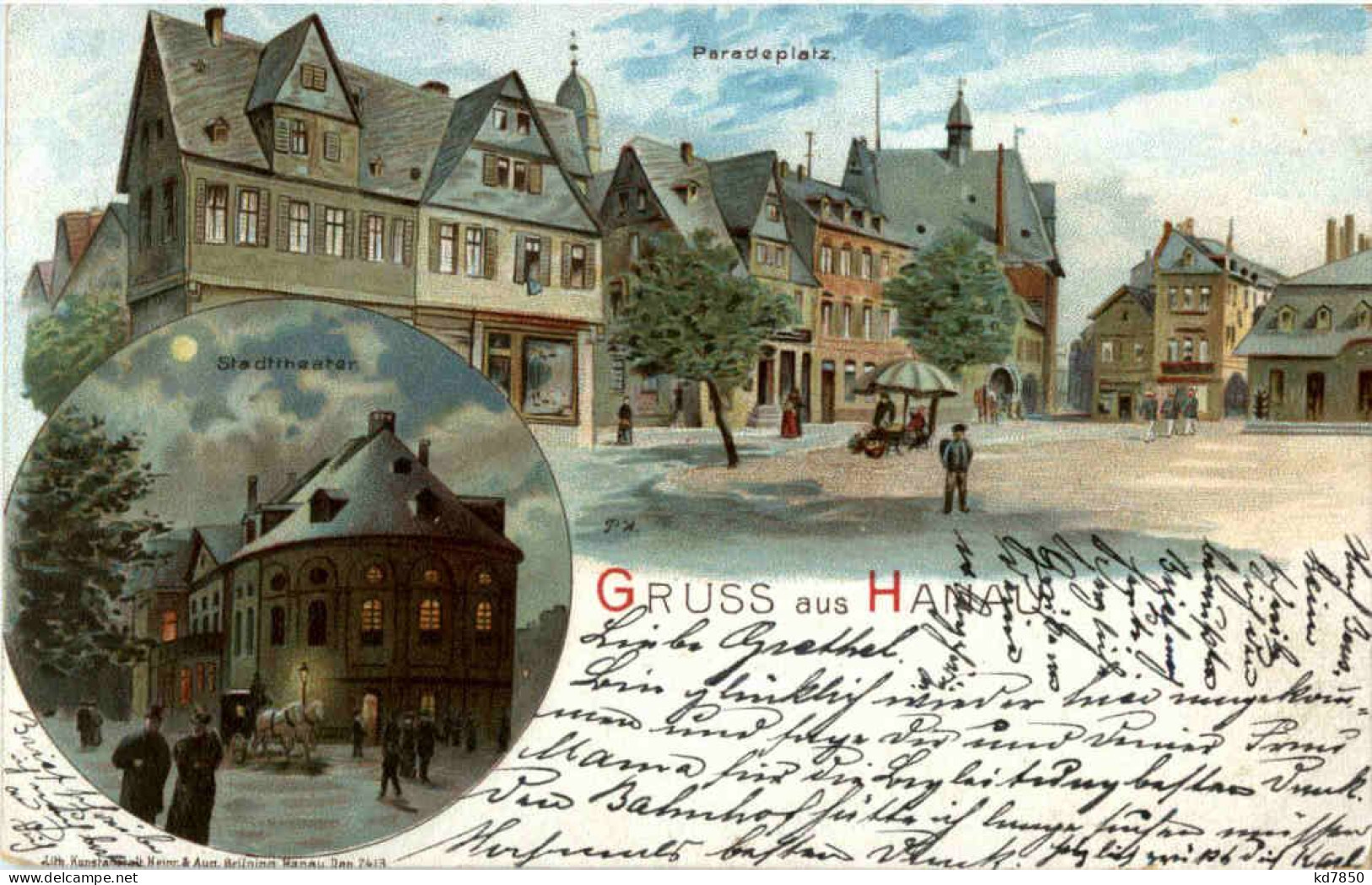 Gruss Aus Hanau - Litho - Hanau