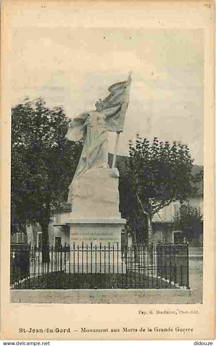 30 - Saint Jean Du Gard - Monument Aux Morts De La Grande Guerre - CPA - Voir Scans Recto-Verso - Saint-Jean-du-Gard