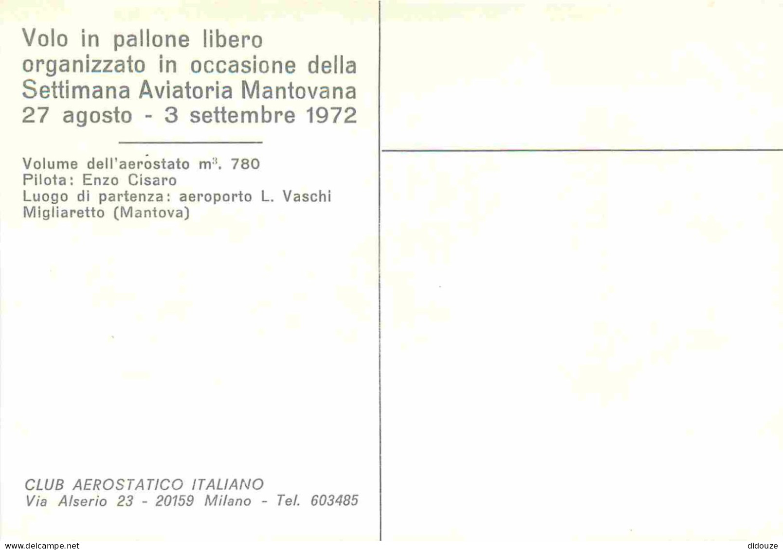 Aviation - Montgolfières - Club Aerostatico Italiano - Balloon - CPM - Carte Neuve - Voir Scans Recto-Verso - Luchtballon