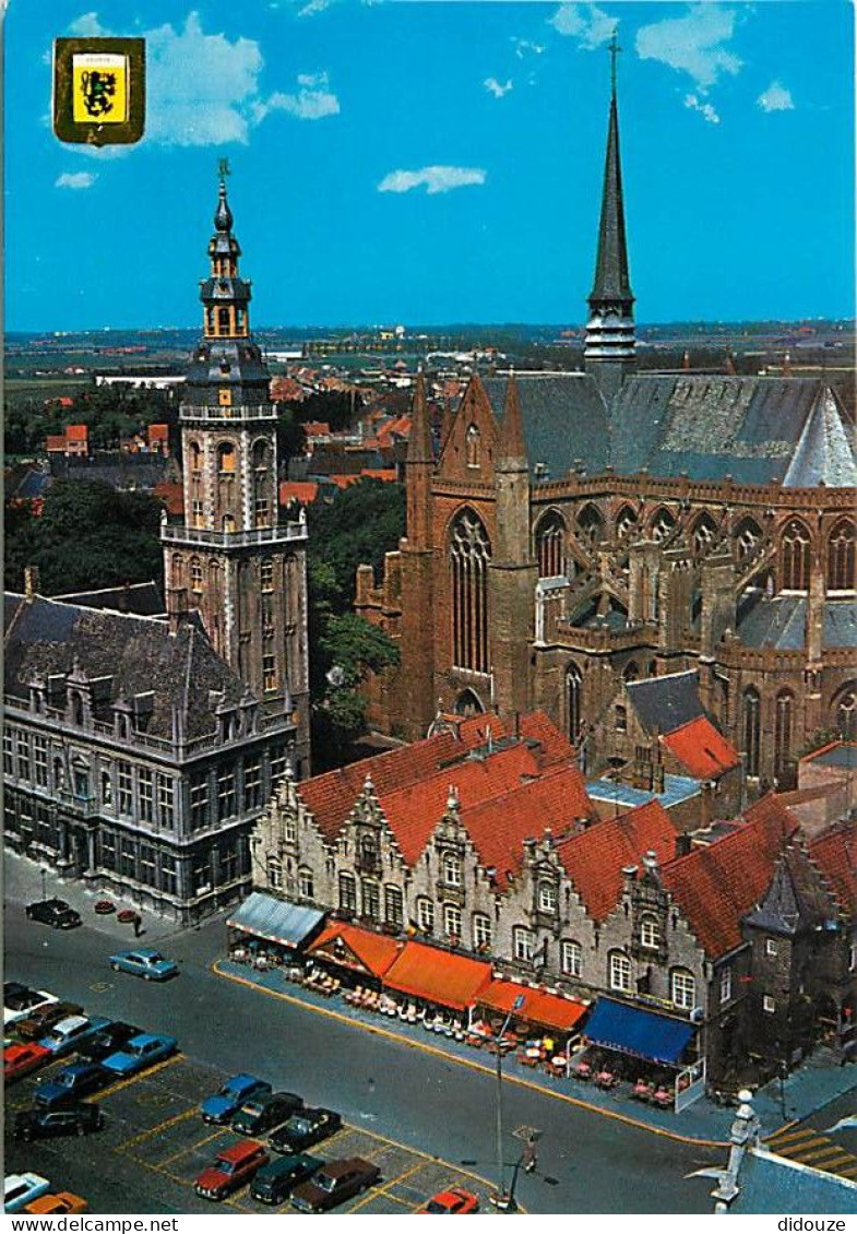 Belgique - Veurne - Eglise Collégiale Sainte-Walkurge - Automobiles - Blasons - CPM - Carte Neuve - Voir Scans Recto-Ver - Veurne