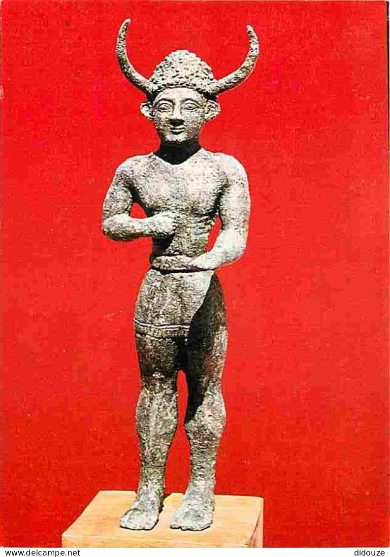 Art - Antiquités - Statue En Bronze D'un Dieu à Casque Cornue - CPM - Voir Scans Recto-Verso - Antiquité