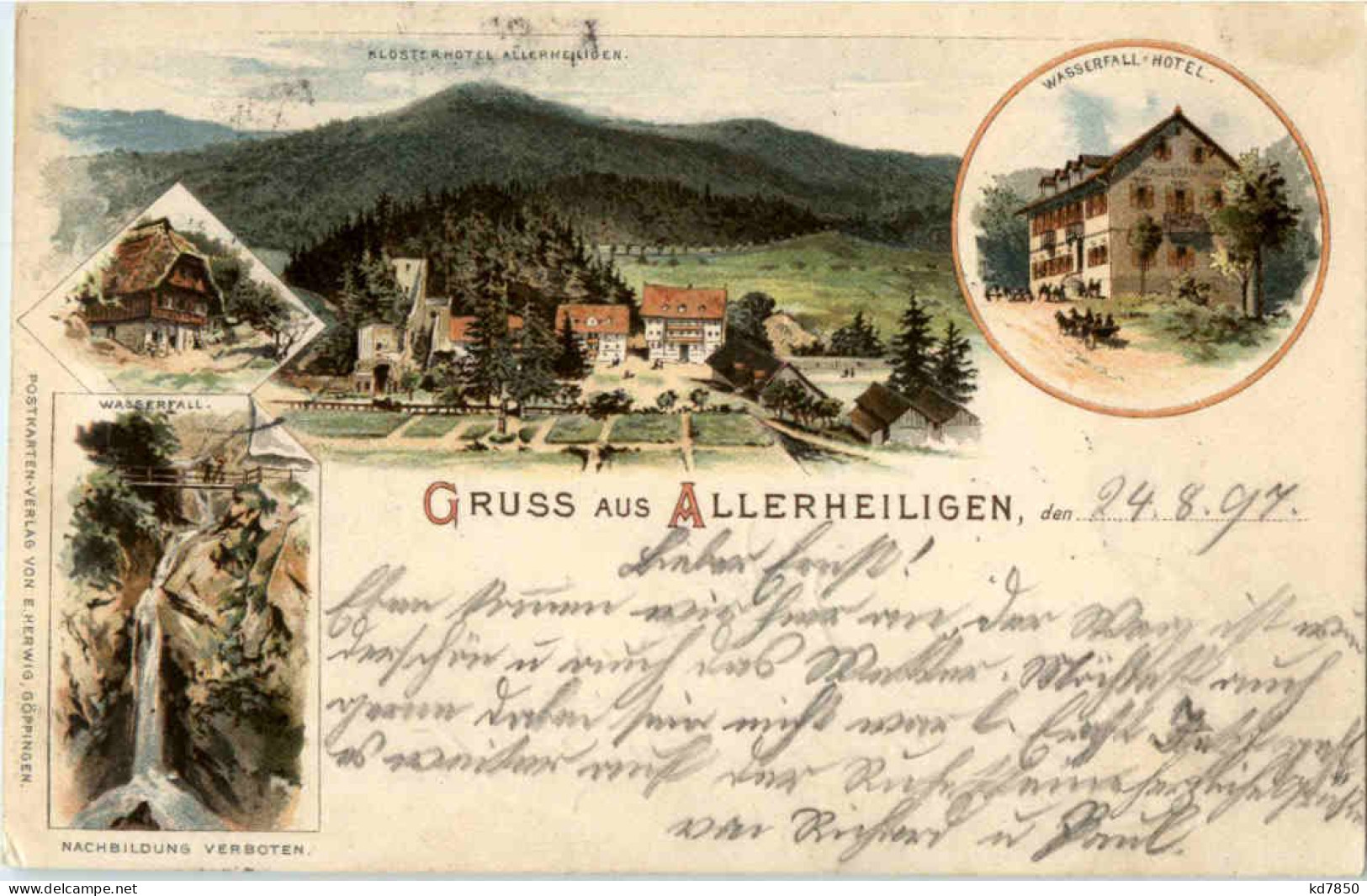 Gruss Aus Allerheiligen - Litho - Oppenau