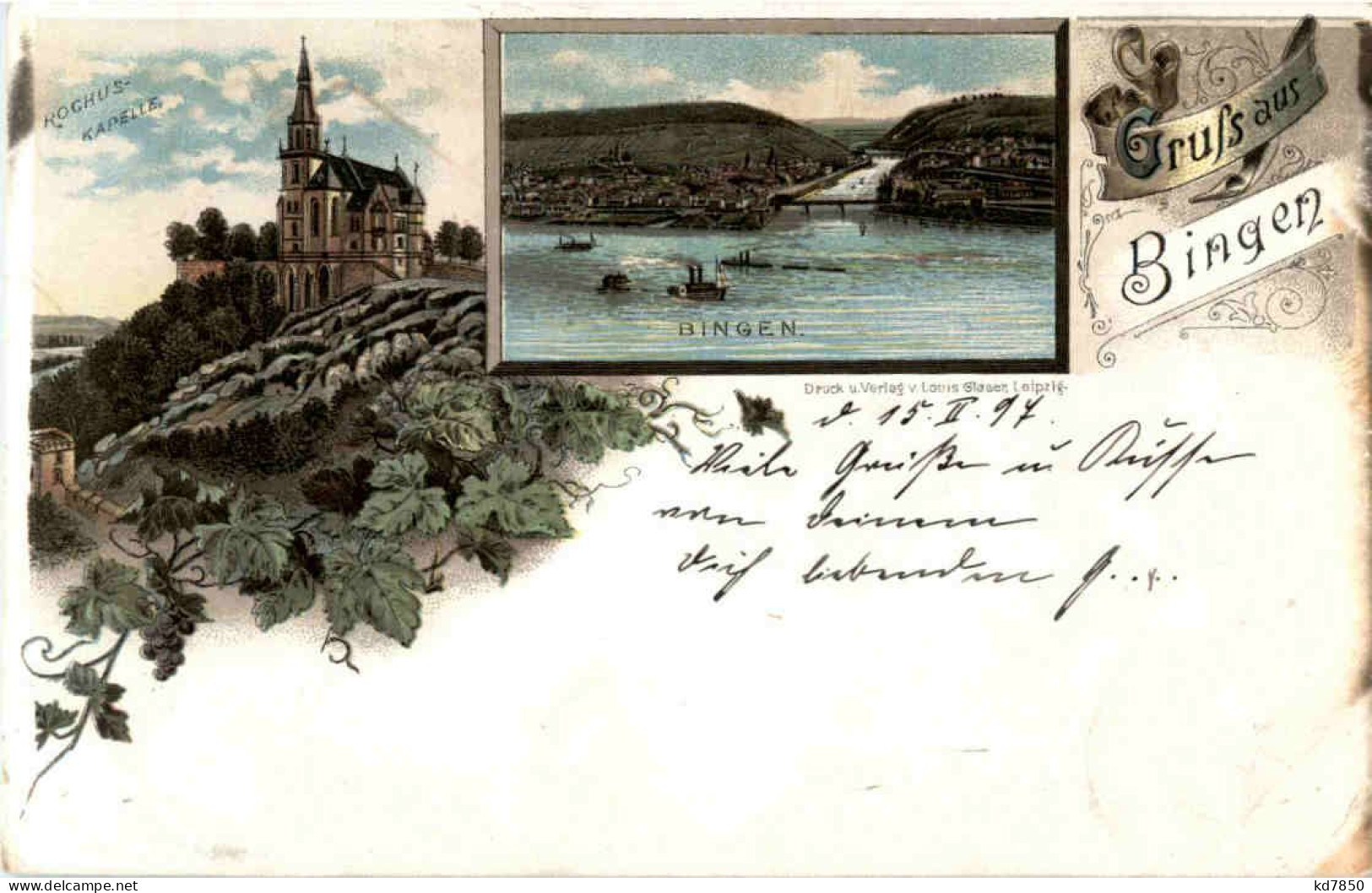 Gruss Aus Bingen - Litho - Bingen