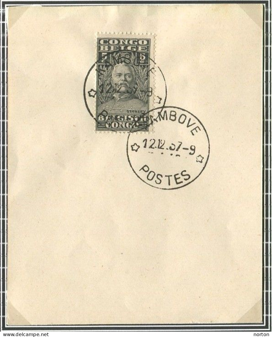 Congo Kambove Oblit. Keach 7A1 Sur C.O.B. 135 Sur Papier Libre  Le 12/12/1937 - Storia Postale