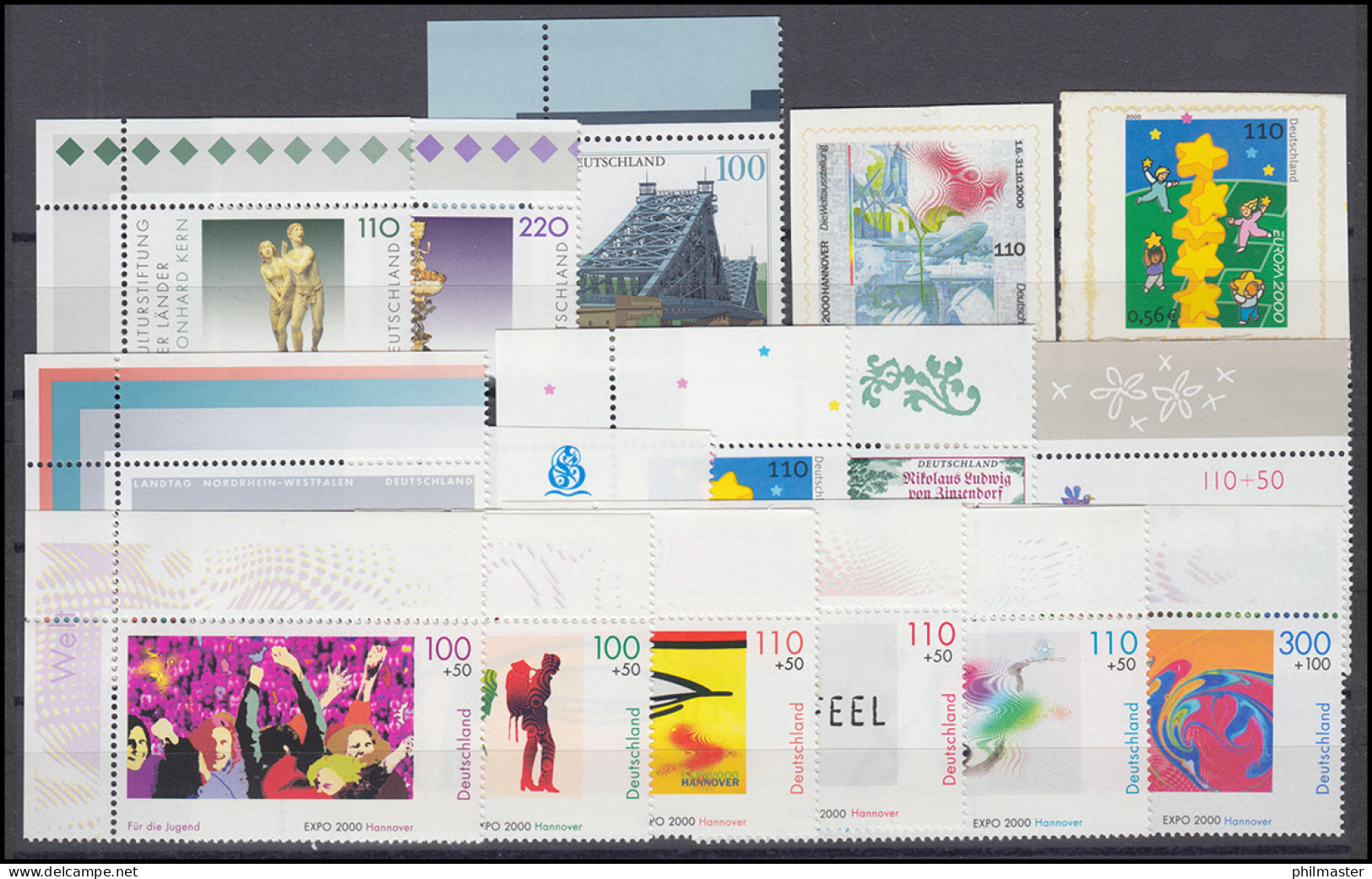 2087-2155 Bund-Jahrgang 2000 Kpl. Ecken Oben Links ** Postfrisch - Annual Collections