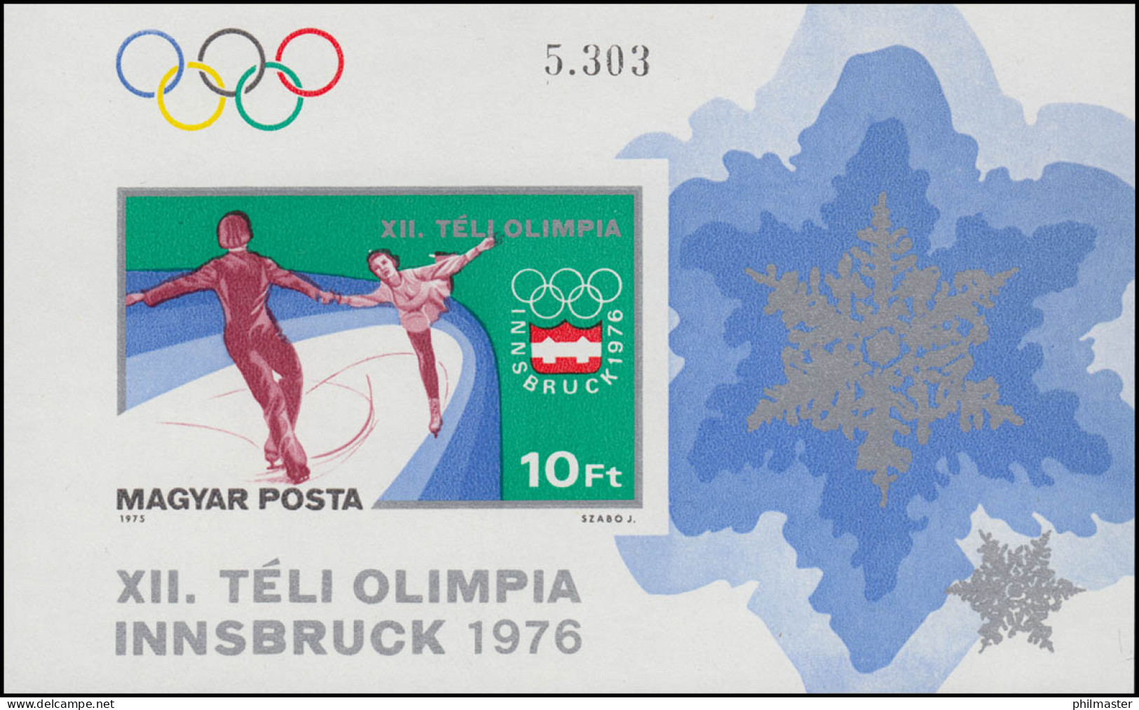 Block 116B Olympia Winterspiele Innsbruck 1975, Block Ungezähnt ** - Altri & Non Classificati