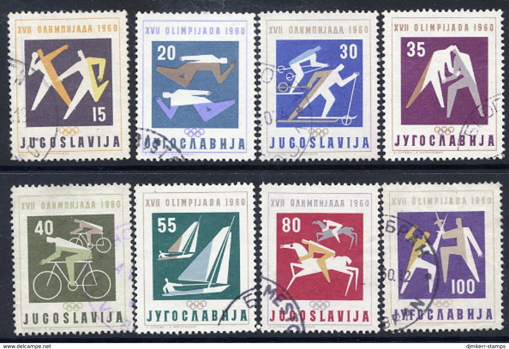 YUGOSLAVIA 1960 Olympic Games, Used.  Michel 909-16 - Used Stamps