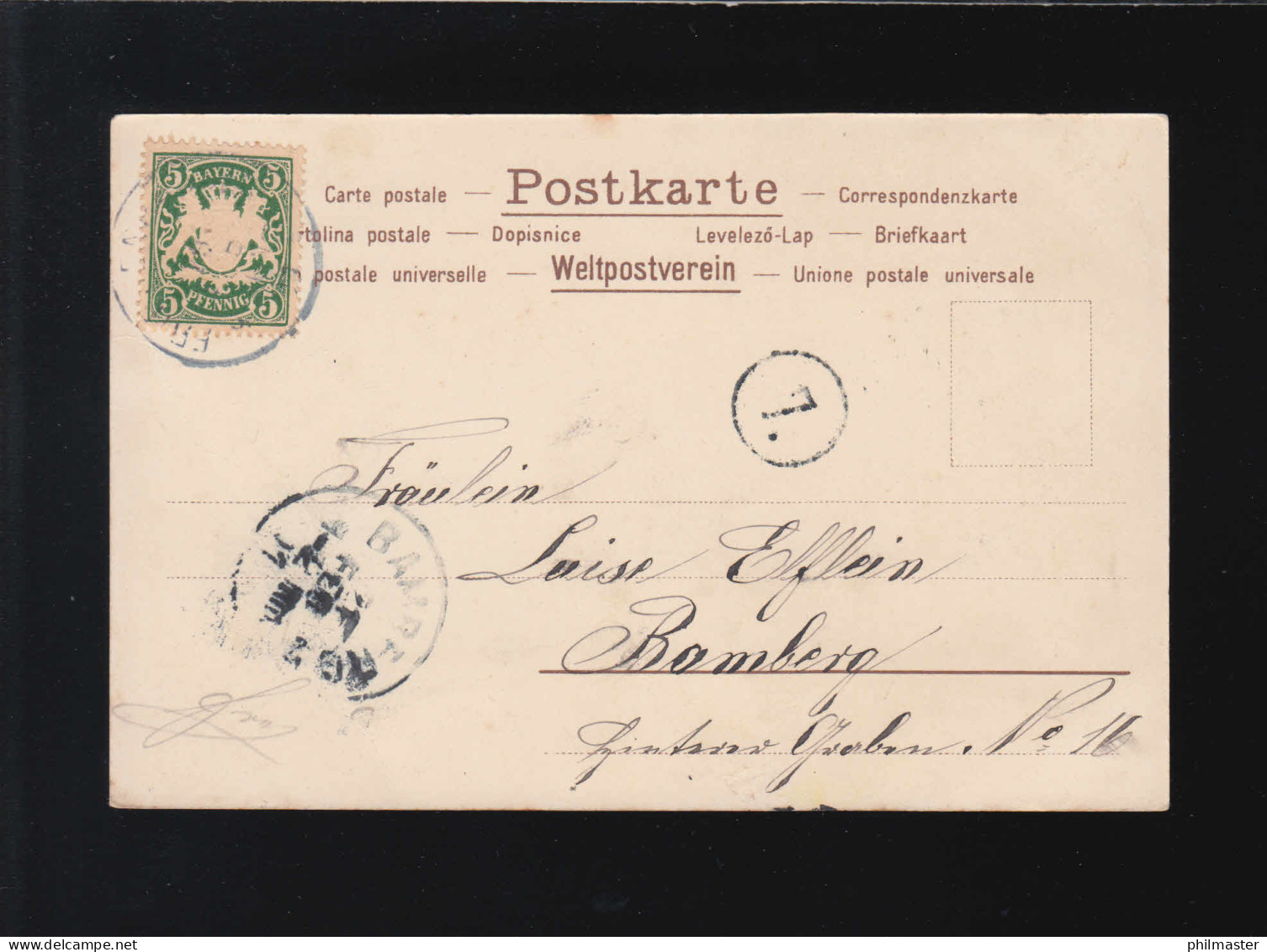 Ueberall Auf Deinen Wegen, Trete Stes Dir Glück Entgegen Strauß, Bamberg 02.1901 - Tegenlichtkaarten, Hold To Light