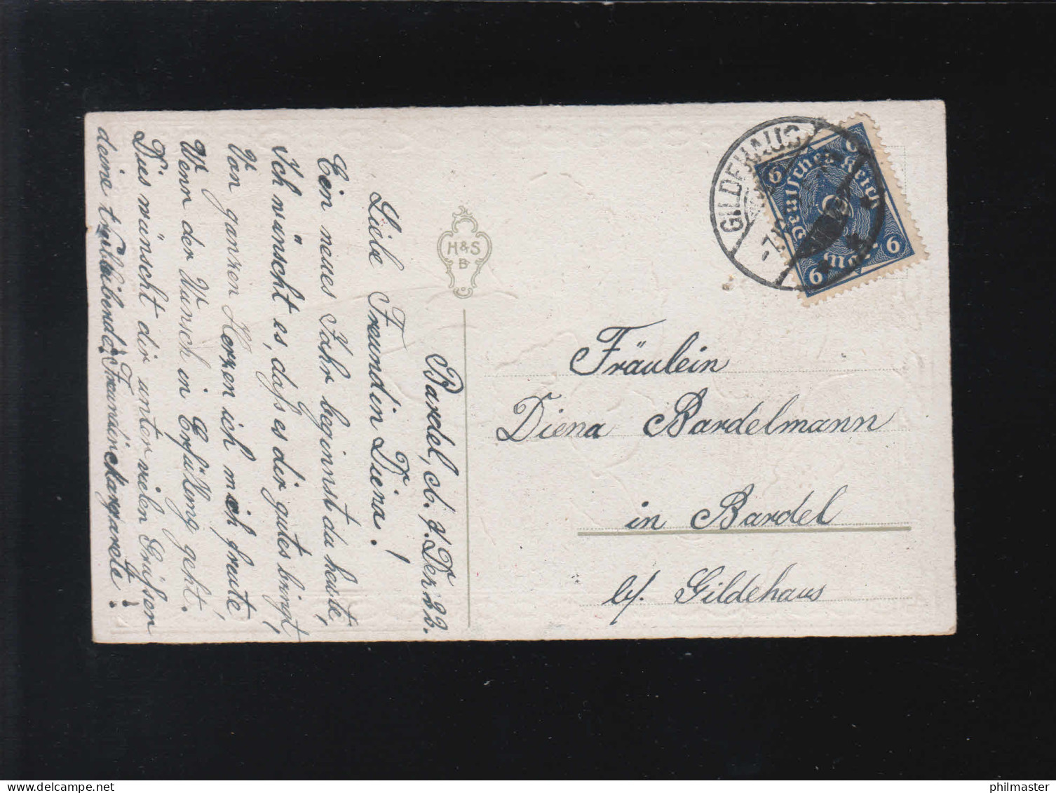 Weiße Blüten Silber Verzierung Glückwunsch Zum Geburtstag, Gildehaus 7.12.1922 - Tegenlichtkaarten, Hold To Light