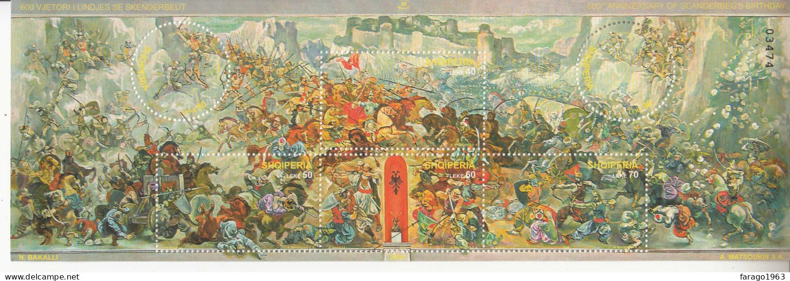 2005 Albania Skanderbeg National Hero Military History Miniature Sheet Of 6 MNH - Albania