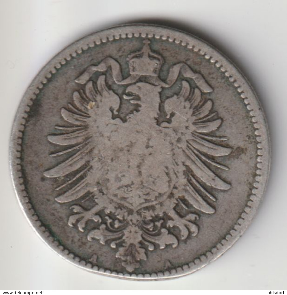 DEUTSCHES REICH 1874 A: 1 Mark, Silver, KM 7 - 1 Mark