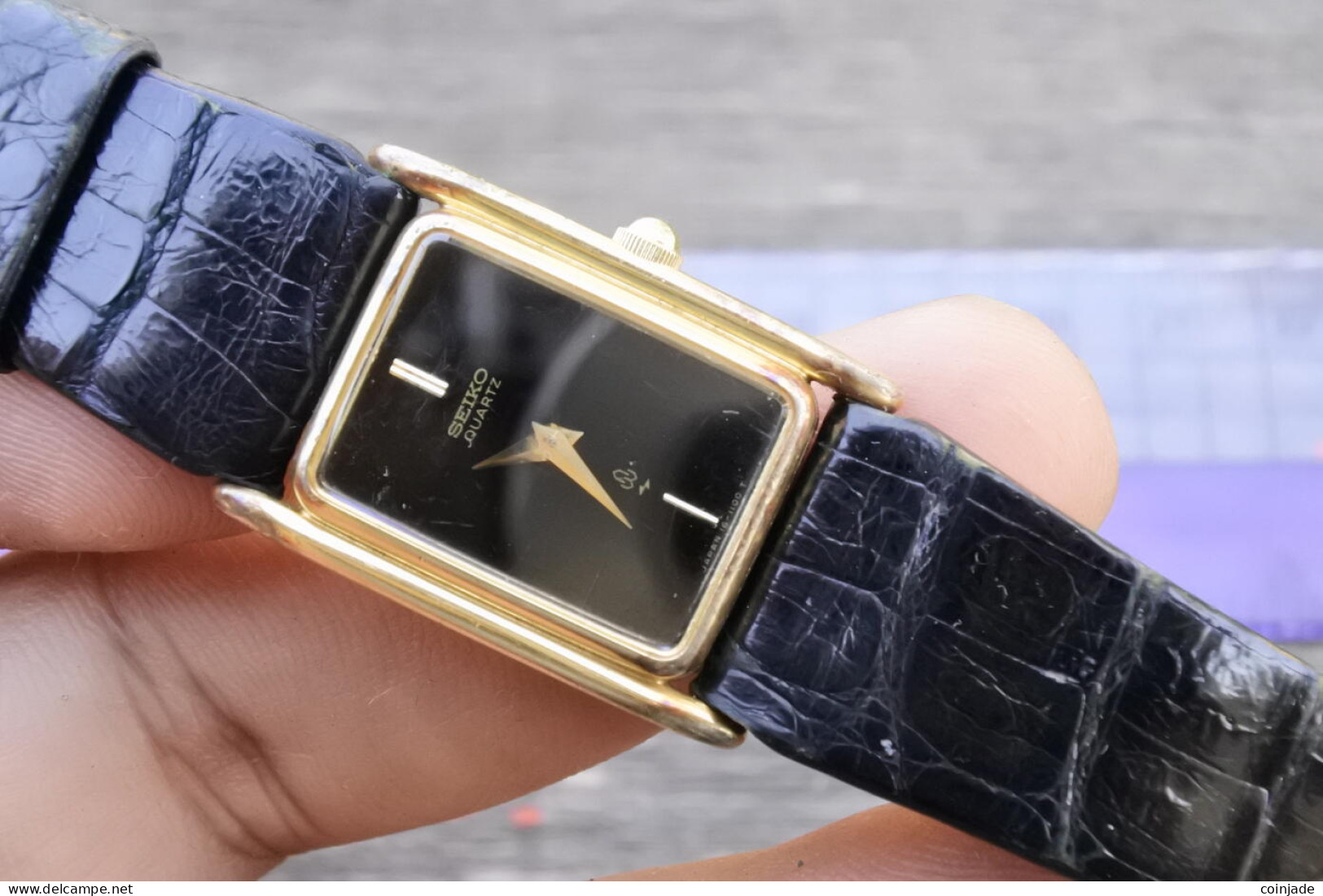 Vintage Seiko Gold Plated 16 5420 Lady Quartz Watch Japan Square Tank Shape 22mm - Antike Uhren